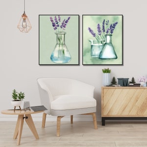 Printable Science Classroom Wall Art Set, Lavender Flower Artwork ...