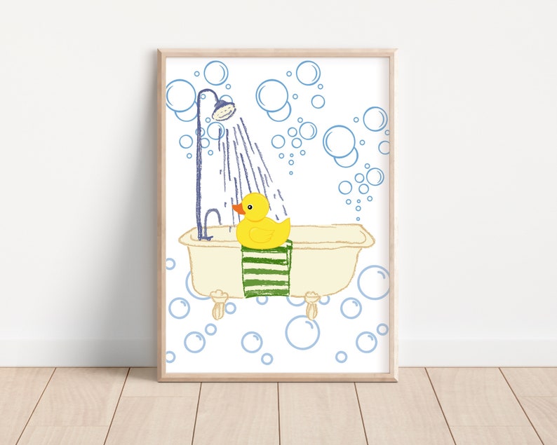 Kids Bathroom Art Set Bathroom Wall Prints Nursery Decor Etsy