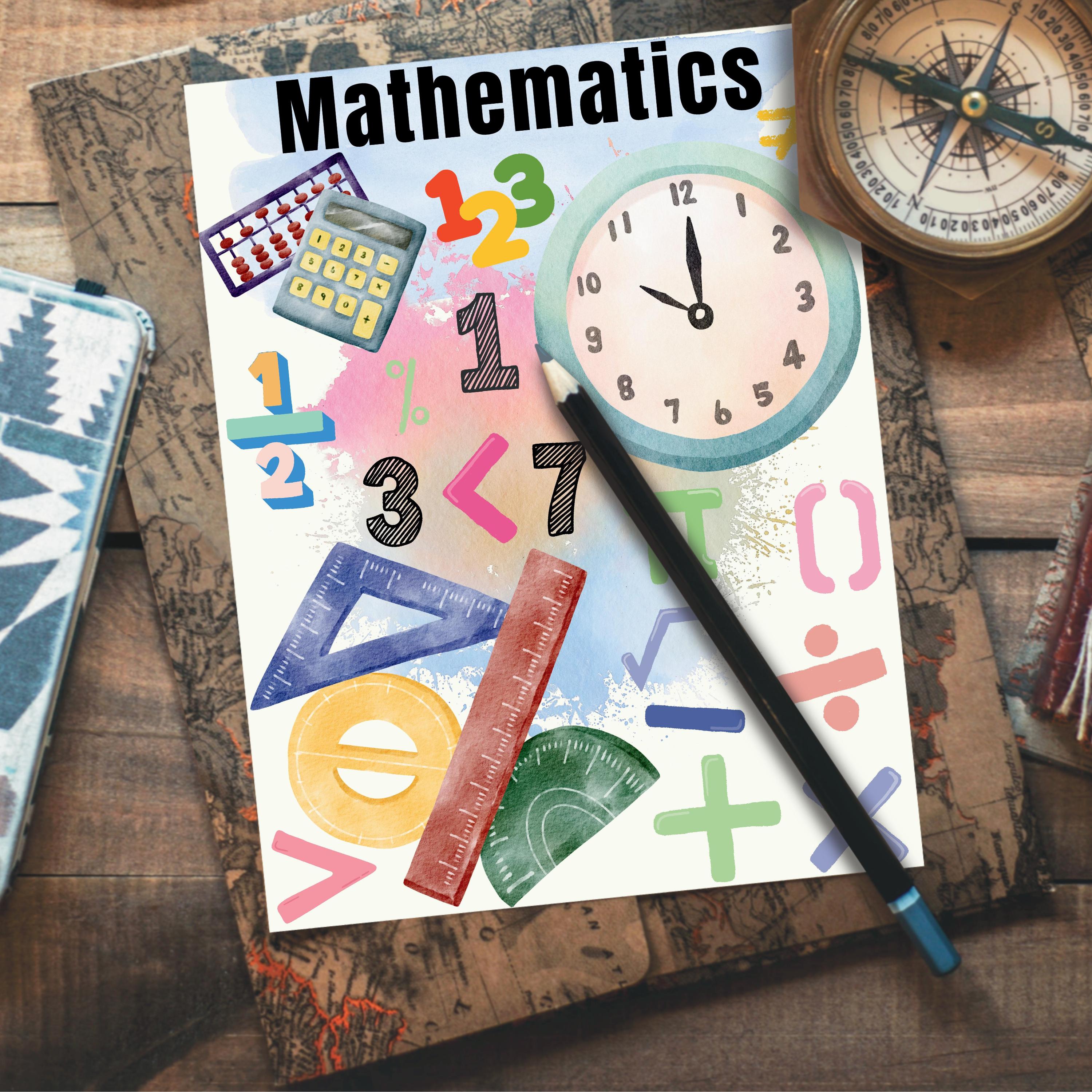 Mathematics Subject Binder Cover Printable Back to School Teacher ...
