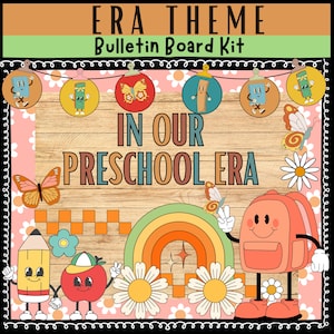 In ons tijdperk Bulletin Board Kit Retro Groovy klas decor Preschool afdrukbare terug naar school Bulletin Board Kit afstuderen prikbord