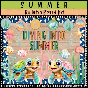 Sommer Bulletin Board Kit Ozean Bulletin Board Kit Unter dem Wasser Thema Schulanfang Schulanfang Bulletin Board Kit Schildkröte Bulletin