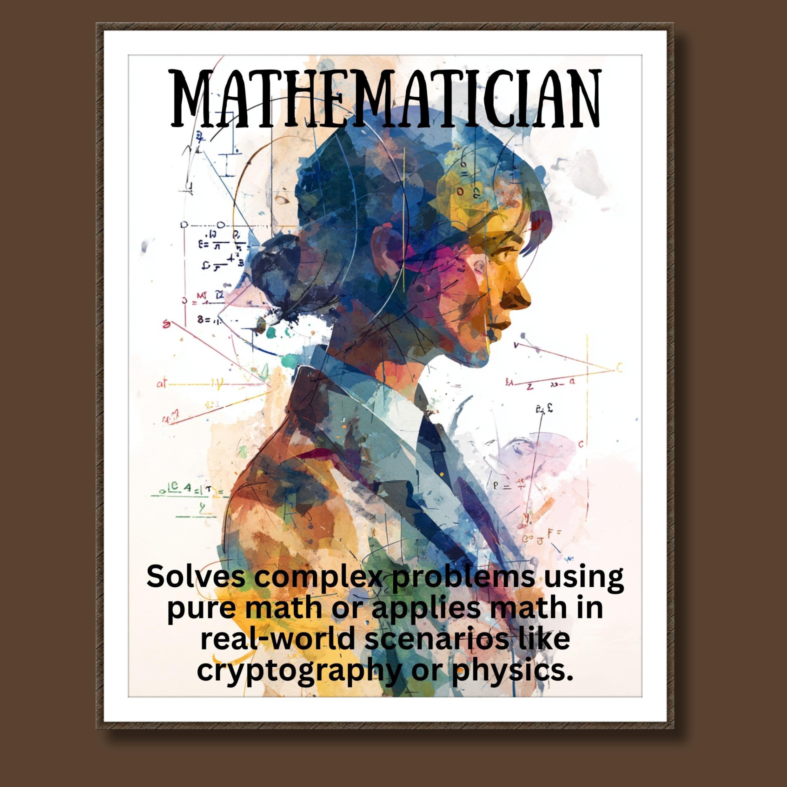 Math Career Posters, 12 Math Class Gallery Wall, Classroom Decor, High ...