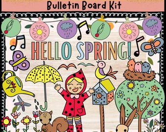 Spring Bulletin Board Kit Spring Classroom Decor classroom door Decor spring season Bulletin board March April bulletin board Easter decor
