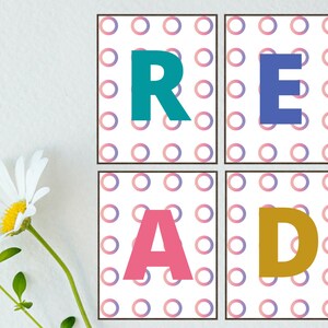 Los niños FRESCOS leen libros, leen el signo de la cita, el regalo del amante del libro, la decoración de la pared de los niños, el libro de lectura de la sala de juegos, el aula imprimible, la decoración de la escuela, la esquina de lectura