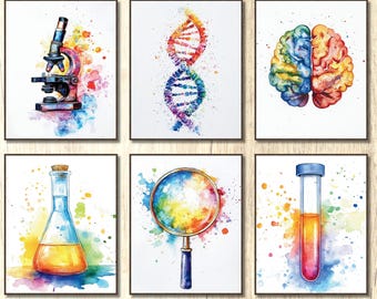 Science Wall Prints science posters science classroom decor biology posters science bulletin board decor science posters for middle school
