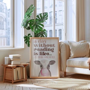 Reading Poster Printable Book Wall Art Reading Print Bookworm Room ...