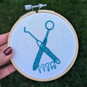 Dental Wall Decor Embroidery Hand Embroidery Orthodontics Surgeon Office decor Embroidery Dentist Clinic Art Graduation Gift Office Gift art