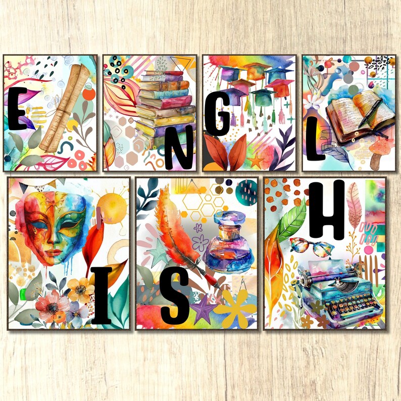 English Class Gallery Wall Set High School English Middle School ...