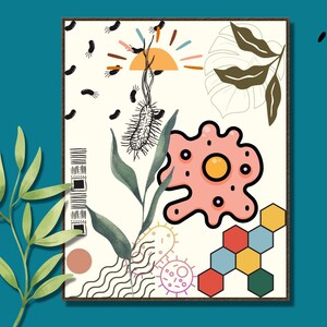 Microbiology Wall Prints, Boho Watercolor Prints, Science Prints, Boho ...