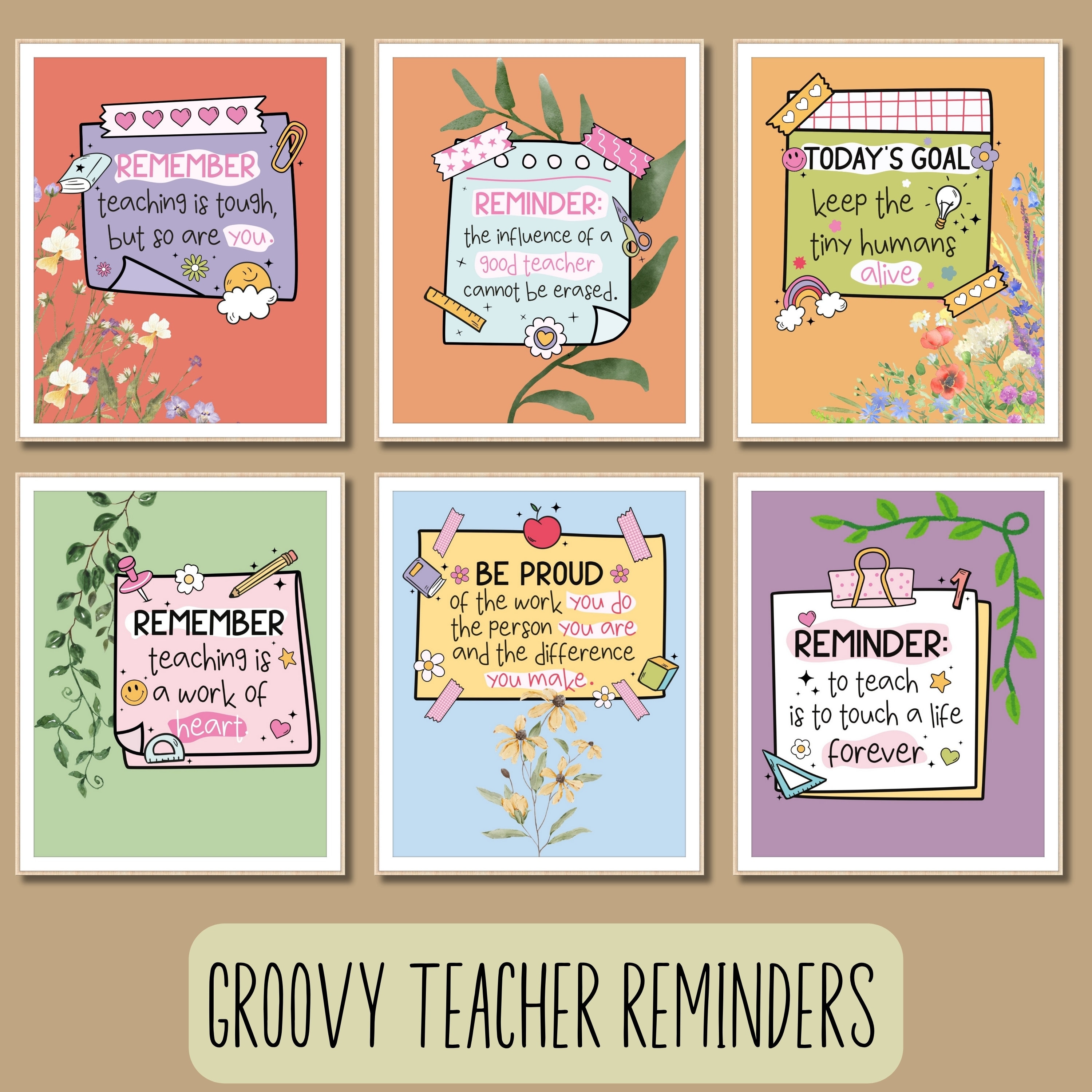 Teacher Daily Reminders Printable Set Classroom Decor Bulletin Board ...