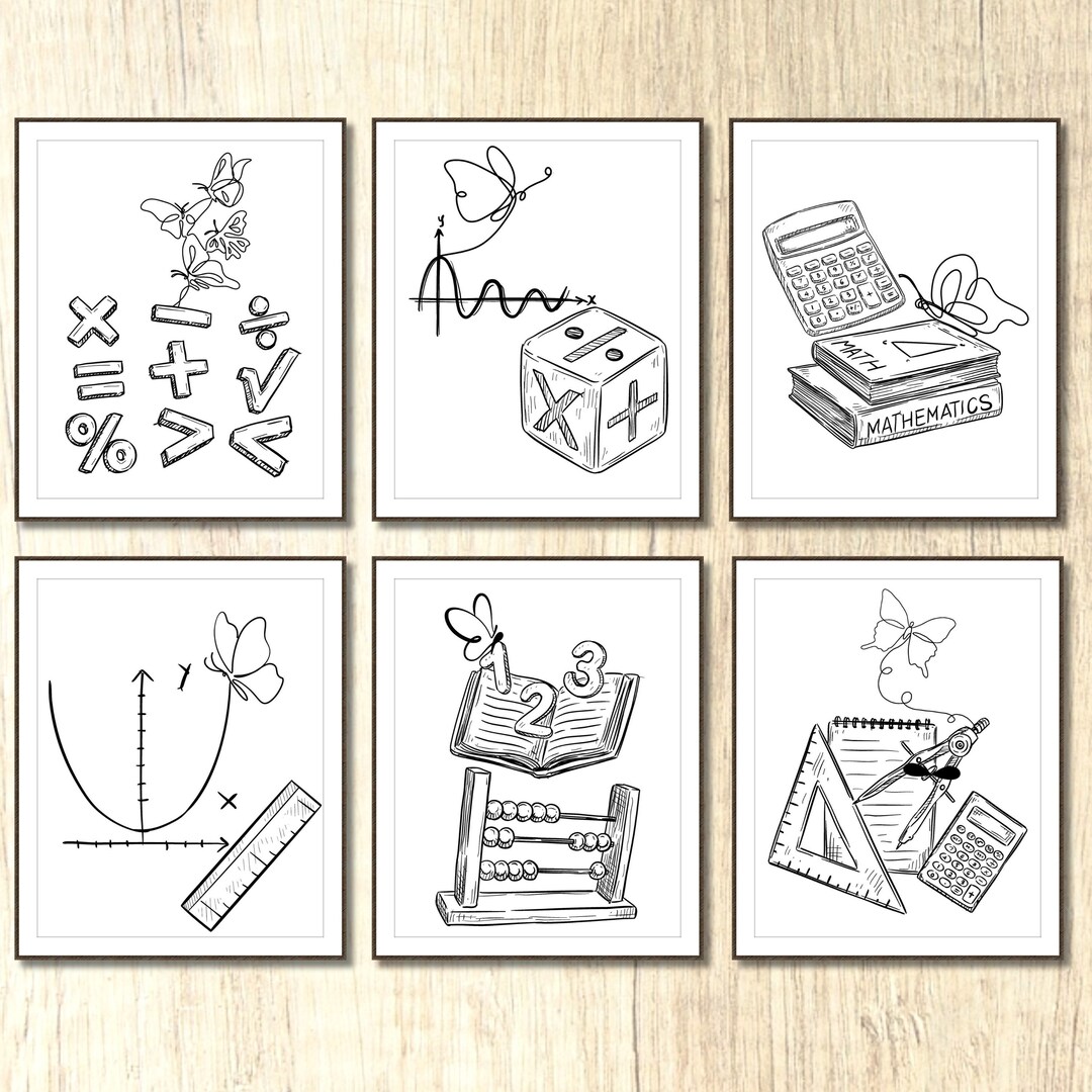 Boho Math Classroom Posters Printable Gallery Wall Art Kids Home School ...