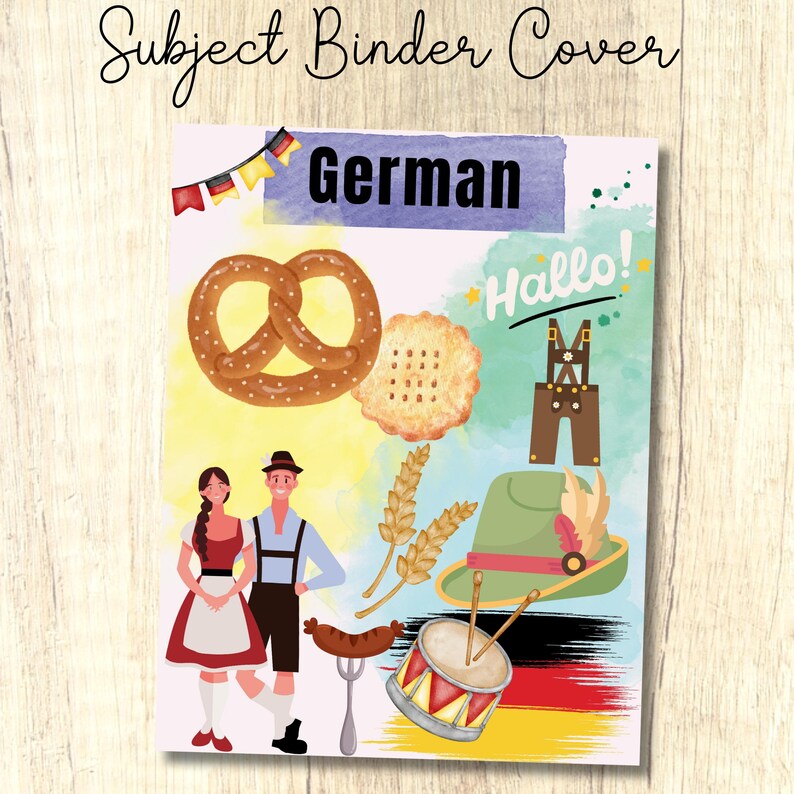 Germany Lesson Cover German Subject Binder Cover Printable Back to School Teacher Binder ...