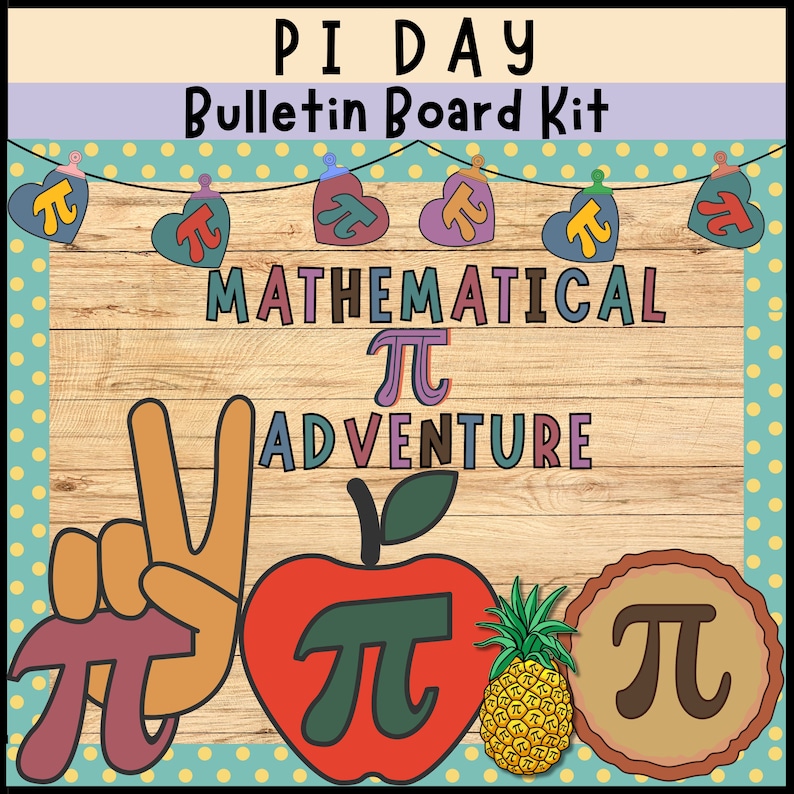 Math Bulletin Board Pi Day Bulletin Board Classroom Door Decor Kit Easy ...