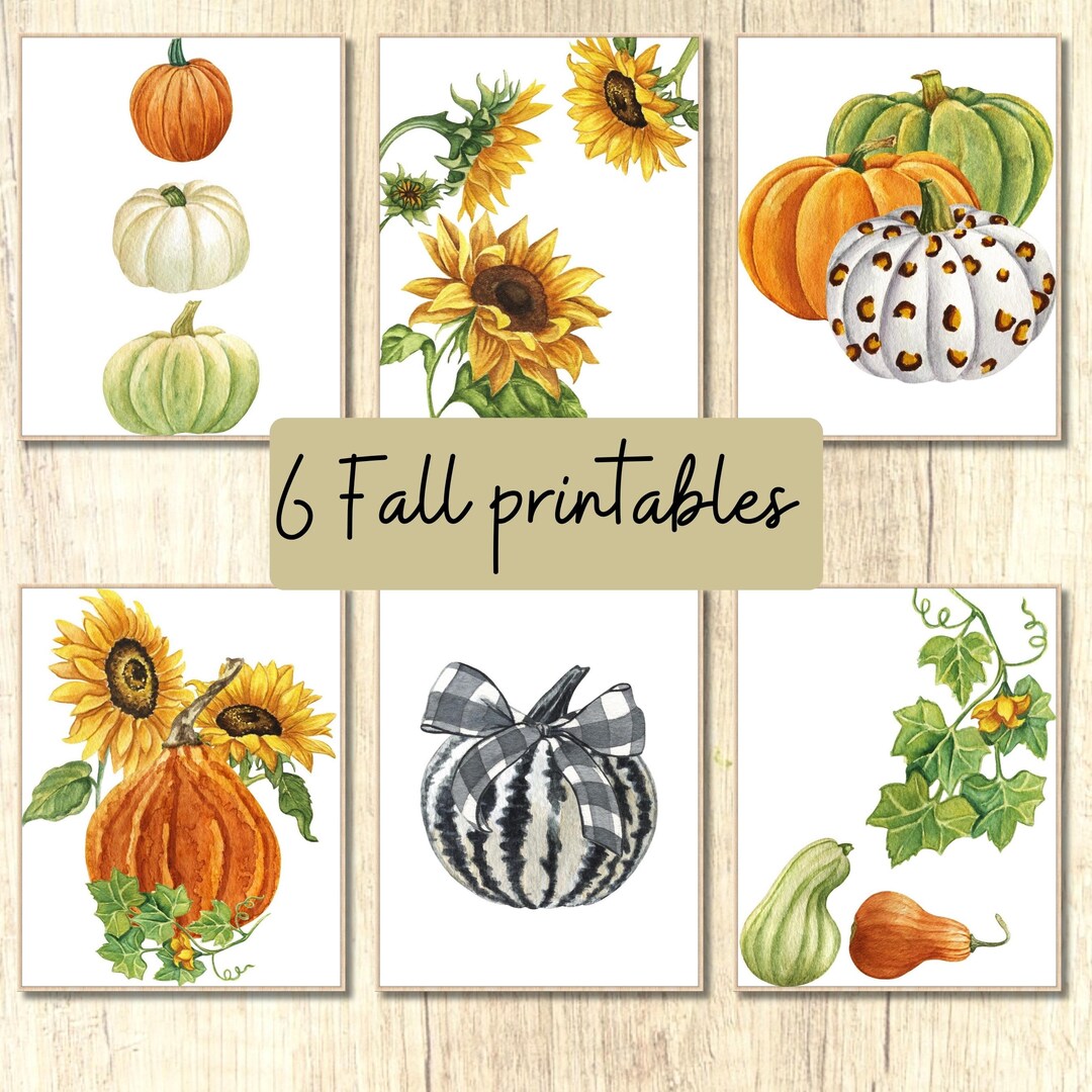 Fall Gallery Wall Prints SET of 6 Fall Printable Art Thanksgiving ...
