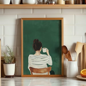 Contemporary Artwork Minimalist Print Kitchen wall art coffee shop decor Coffee Lover Wall Art gift Christmas Gift apartment decor gift