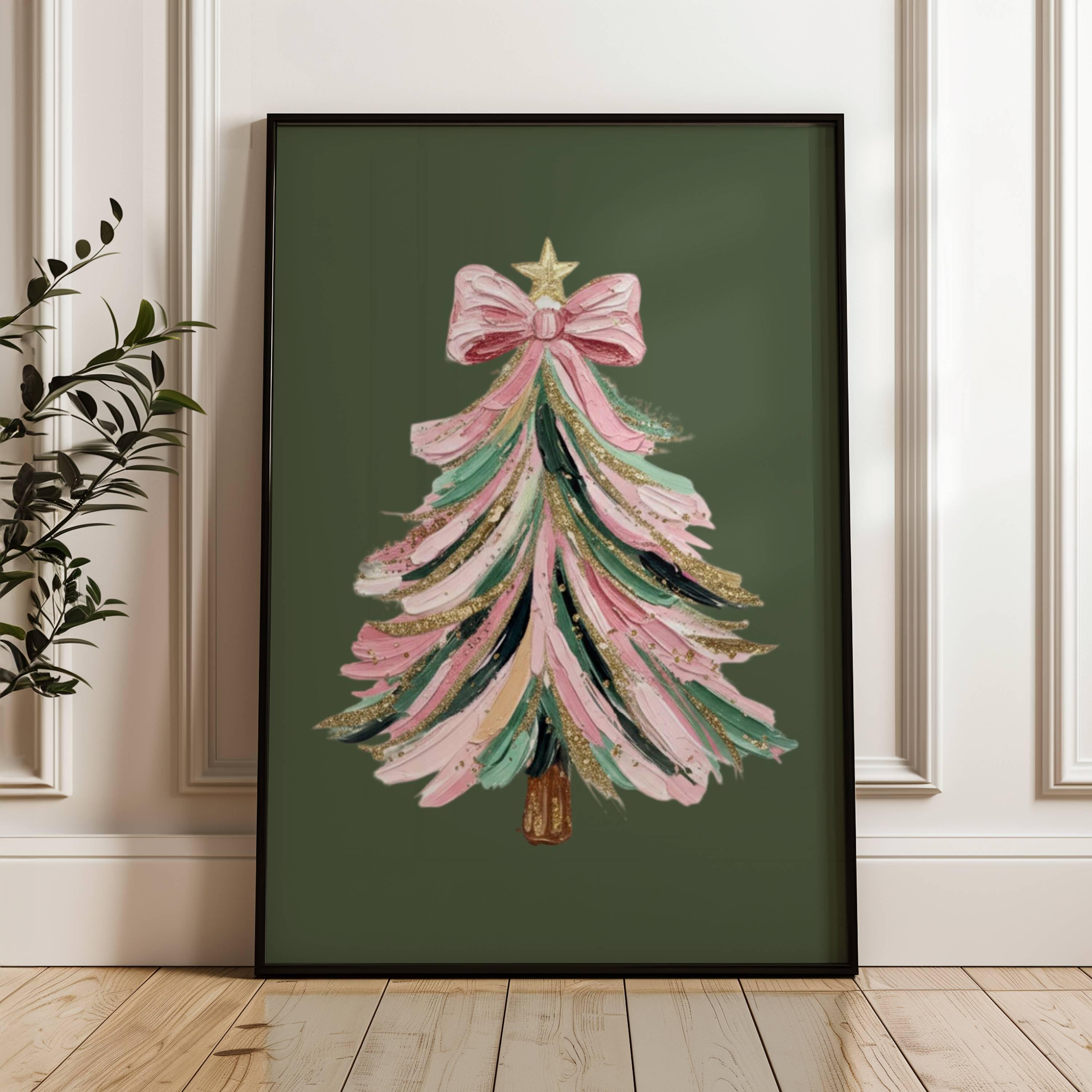 Weihnachtsbaum Winter Kunstdruck Weihnachtsgeschenk Vintage Weihnachtsbaum Print Urlaub Wand Kunst Handgezeichnete Festliche Baum druckbare Wandkunst