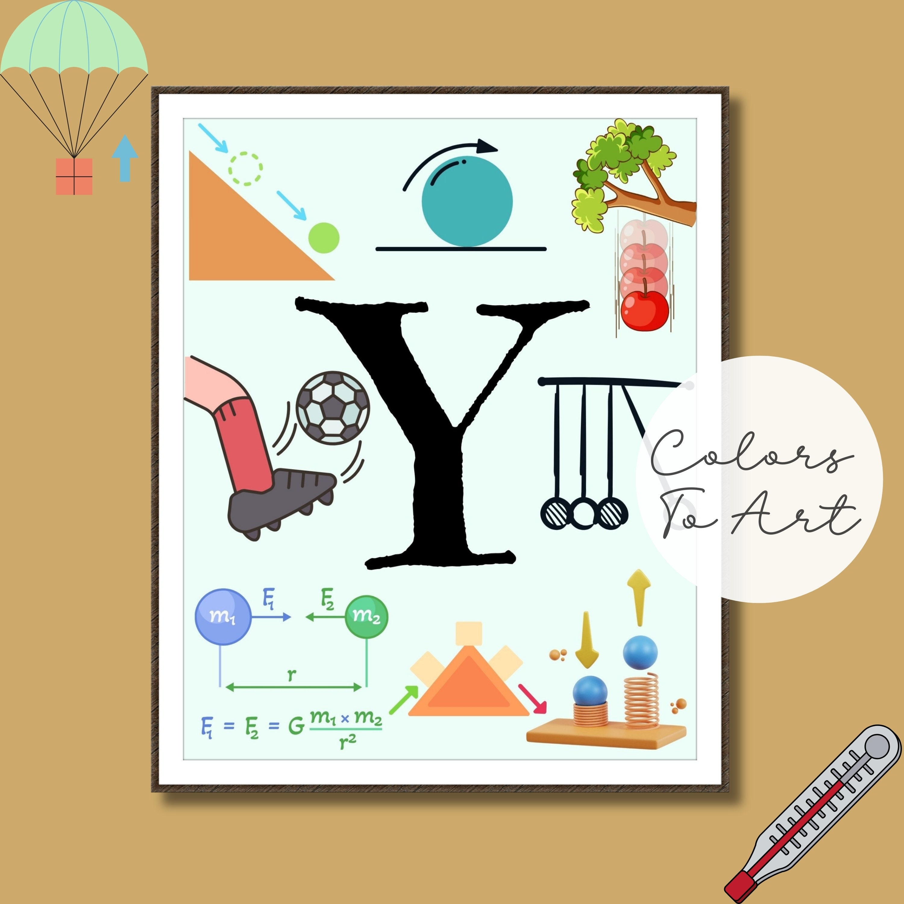 Physics Printable Science Printable Laboratory Art Middle School Decor ...