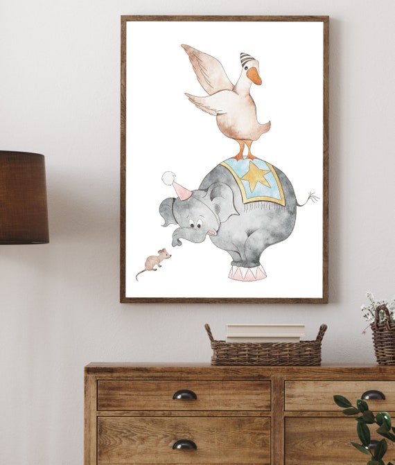 Circus Animals Nursery Art, Nursery Decor, Circus Kids Wall Art