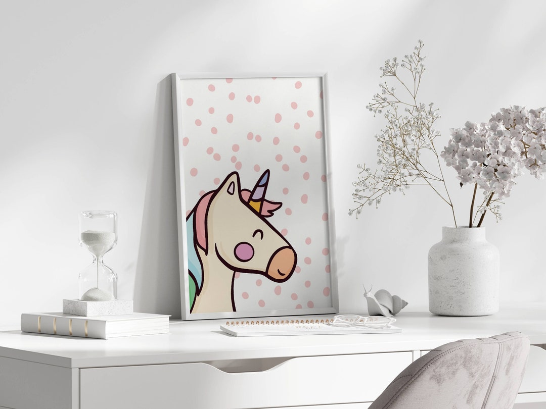 Unicorn Face Print Unicorn Nursery Print Girl Wall Printable Bedroom Decor Printable Instant ...