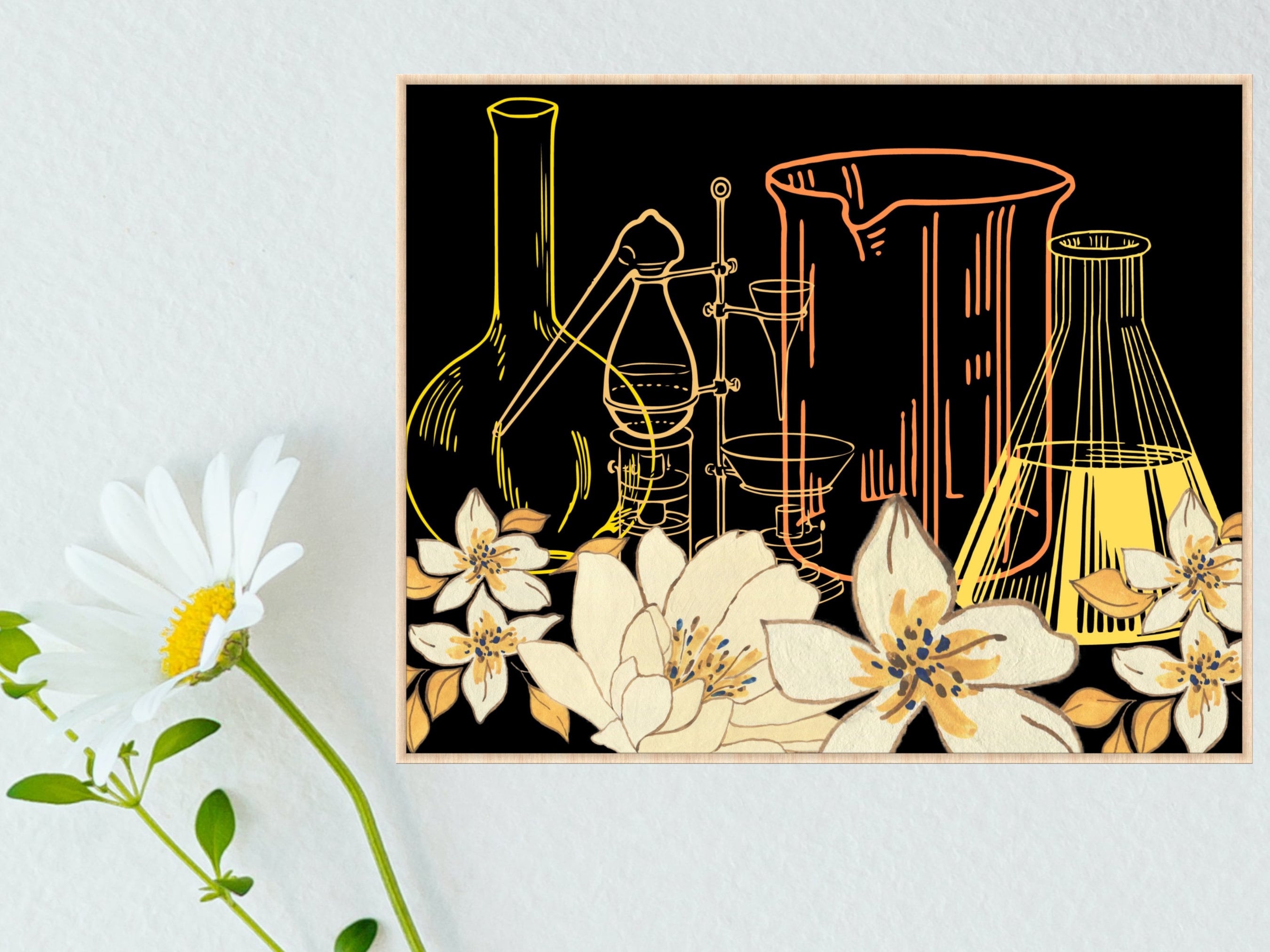 Chemistry Art Print Chemist Gift Classroom Poster Science Decor Beakers ...