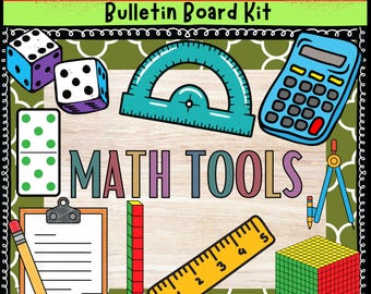Math Bulletin Board Modern Classroom Decorations Math tools Math Classroom Door Decor Kit classroom door decor back to school elementary