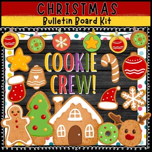 Christmas Bulletin Board Kit December Decor Gingerbread Theme Cookies bulletin board Winter Bulletin Christmas Classroom Decor Holiday decor