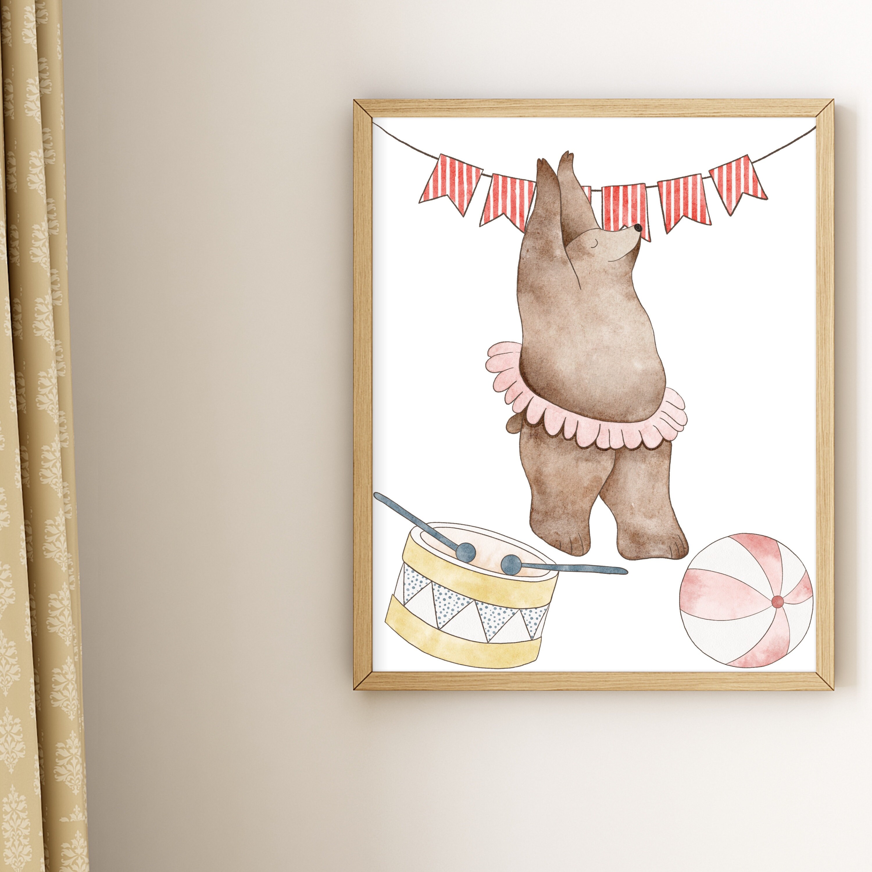 Circus Animals Nursery Art Set of 6, Play Room Decor, Circus Kids Wall ...