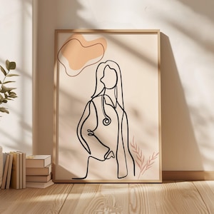 Doctor Poster Clinic decor Office Decoration Hospital Print doctor gift graduation gift medical student gift boho line art minimalist art