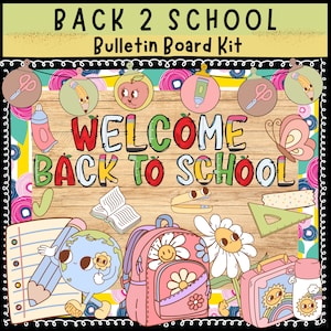 Back to School Bulletin Board Retro Classroom Decor Classroom Door Decor September Decor Easy  Classroom Decorations Bulletin Board Teachers