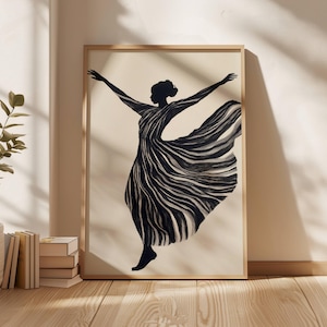 Black Woman Print Abstract People Large Wall Art gift to her bedroom decor Minimalist Print Contemporary Artwork black and white strip art