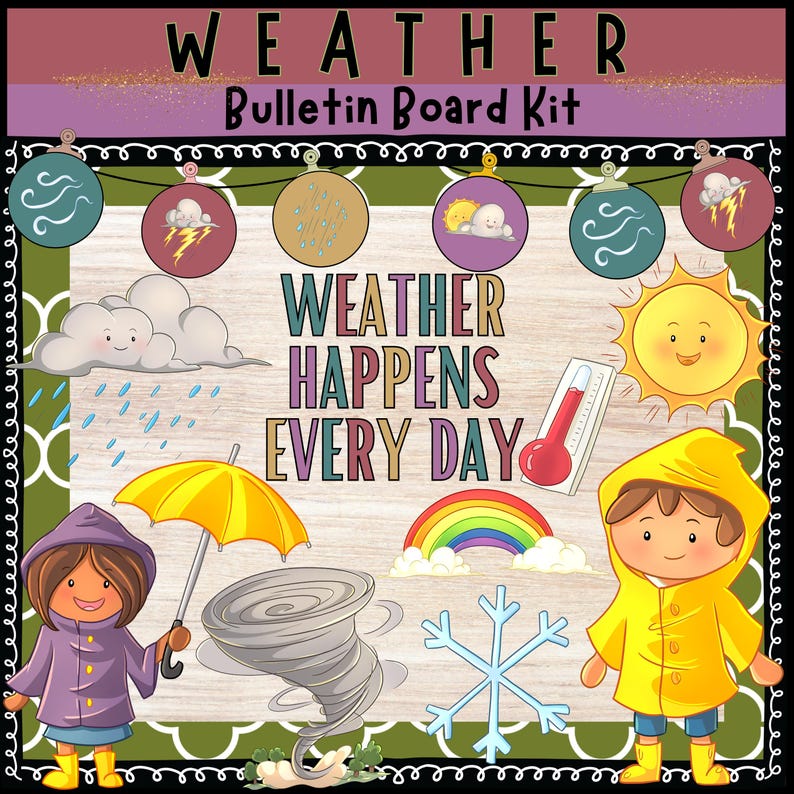 Weather Bulletin Board Classroom Decor Elementary Science Wall Display ...