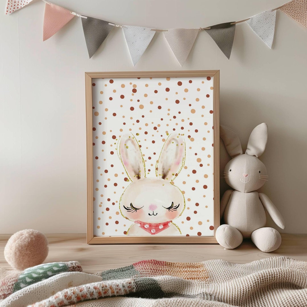 Bunny Nursery Art Bunny Rabbit Print Printable Wall Art Kids Room Art ...