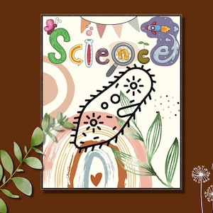 Microbiology Wall Prints, Boho Watercolor Prints, Science Prints, Boho ...