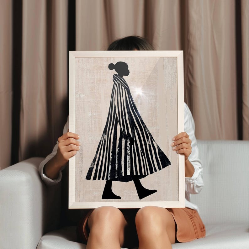 Black Woman Print Abstract People Large Wall Art Gift to Her Bedroom ...