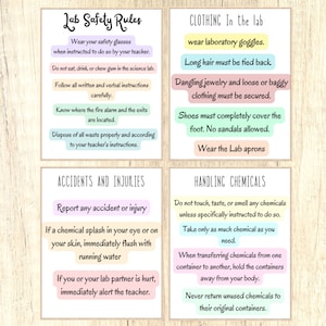 5 set Science Teacher Posters, Laboratory printables, Science Classroom Decor, High School Chemistry Classroom Posters, Science Lab Wall Art