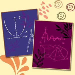 Math Class Gallery Wall Set of 12 High School Middle School Math Art ...