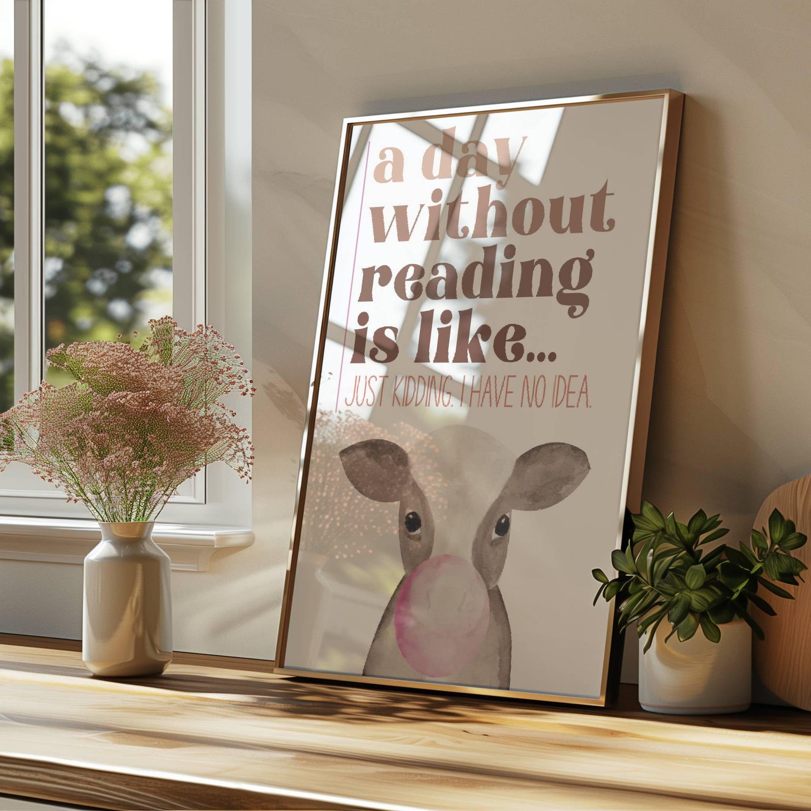Reading Poster Printable Book Wall Art Reading Print Bookworm Room ...