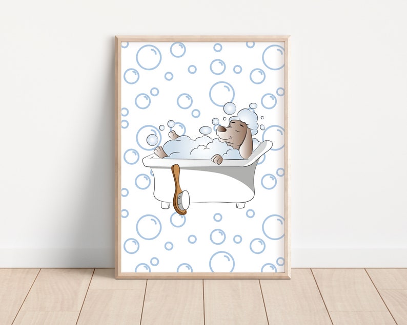 Kids Bathroom Art Set Bathroom Wall Prints Nursery Decor Etsy