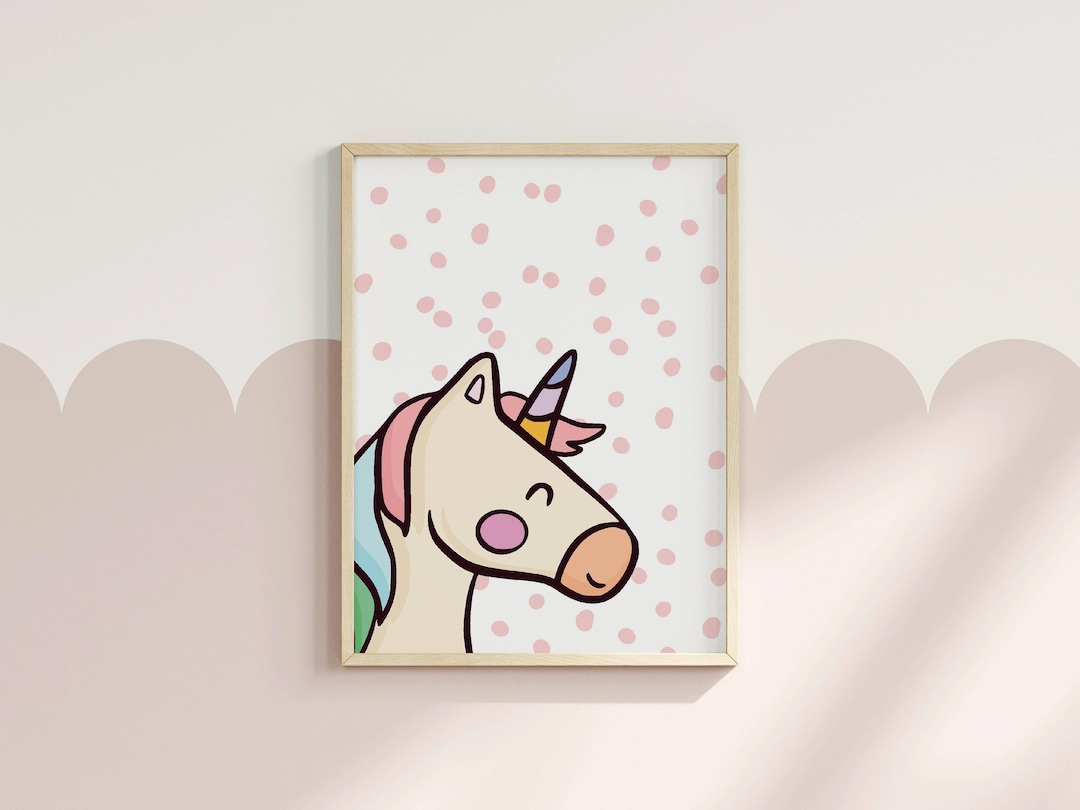 Unicorn Face Print Unicorn Nursery Print Girl Wall Printable Bedroom Decor Printable Instant ...