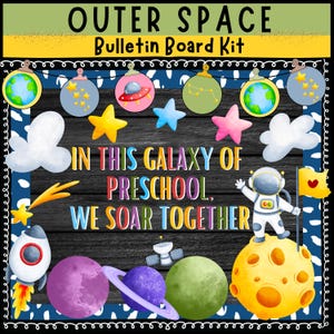 Preschool Bulletin Board kit Outer Space Classroom Decor Back to school Bulletin board Door Decor Bulletin Board Outer Space