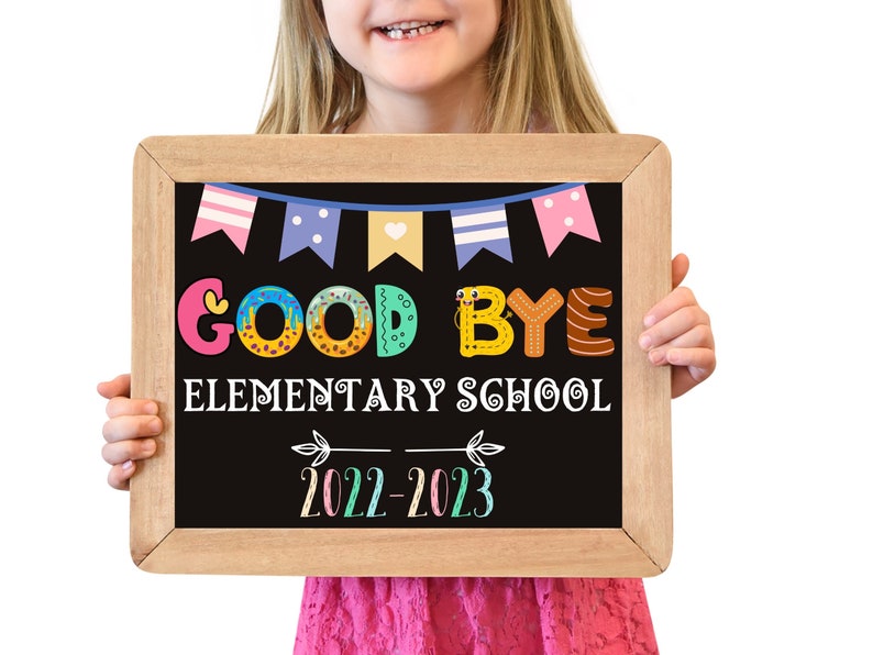 LAST Day of Elementary School Sign Printable Chalkboard Sign Etsy