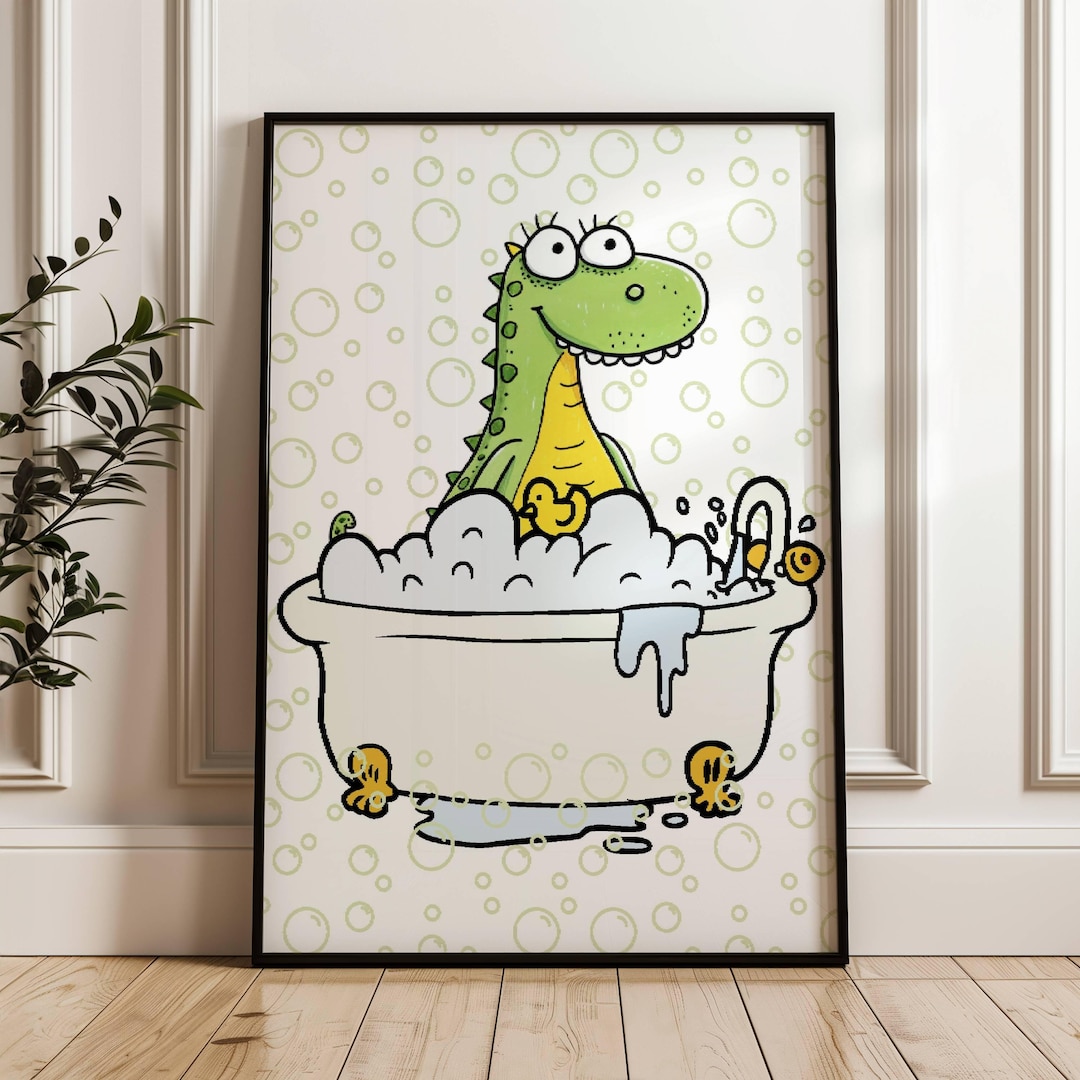 Alligator Wall Art Bathtub Bathroom Print Funny Bathroom Wall Art ...