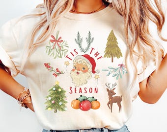 Christmas png Tis the Season Png Watercolor Christmas png Christmas sublimation Santa Claus png Teacher shirt png Christmas sweater png