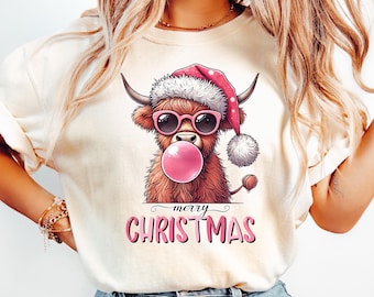 Christmas Cow Lover png Christmas Highland Cow PNG Retro Christmas western png arm Animal PNG Cow Lover Png Farmer Christmas Png Sublimation