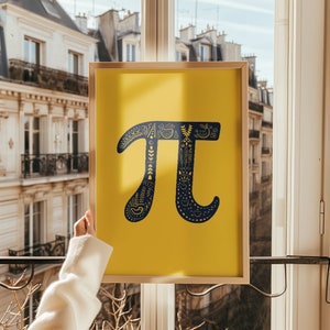 Pi Symbol Art Math Teacher Gift Math Art Mathematics Art Classroom Wall ...