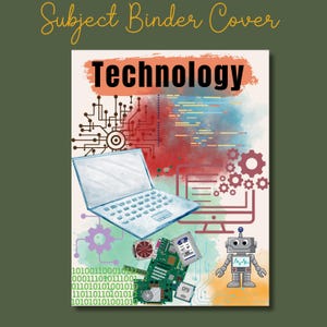 Technology Subject Binder Cover Printable Back to School Teacher Binder ...