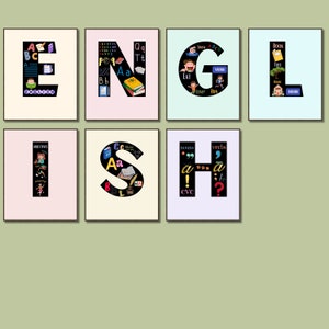 Englisch Klassenzimmer Poster Englisch Sprache Kunst Dekor Englisch Klassenzimmer Dekor Mittelschule Englisch Poster Grundschule Englisch Dekor