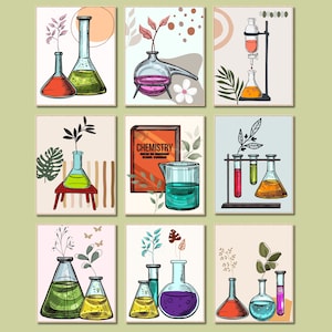 Science Class Decor Chemistry Classroom Wall Prints Laboratory Wall Art STEM Posters high school middle school Science bulletin board decor