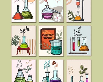 Science Class Decor Chemistry Classroom Wall Prints Laboratory Wall Art STEM Posters high school middle school Science bulletin board decor