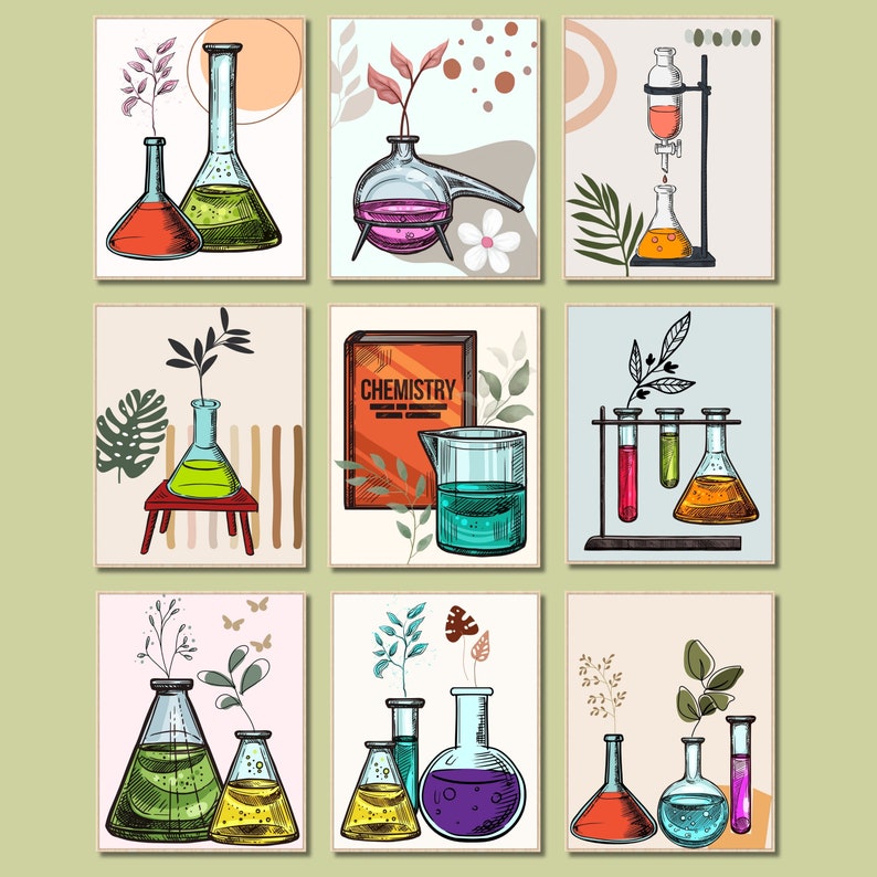 Science Class Decor Chemistry Classroom Wall Prints Laboratory Wall Art ...